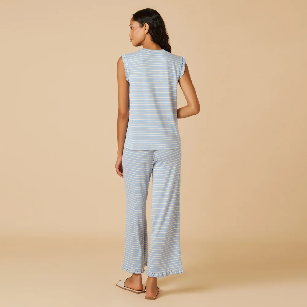 Dream Ruffle V-neck with Cropped Pant - Image 23