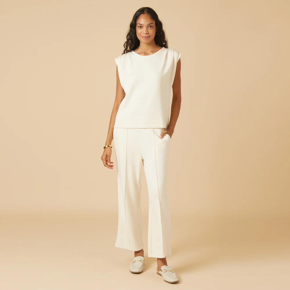 DreamTech Pleated Shoulder Tank with Cropped Pant - Image 3