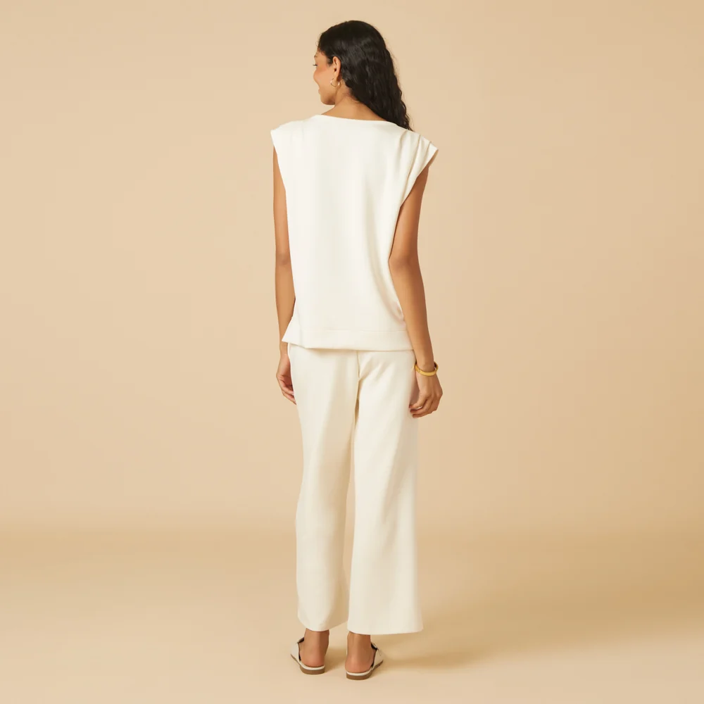 DreamTech Pleated Shoulder Tank with Cropped Pant - Image 7