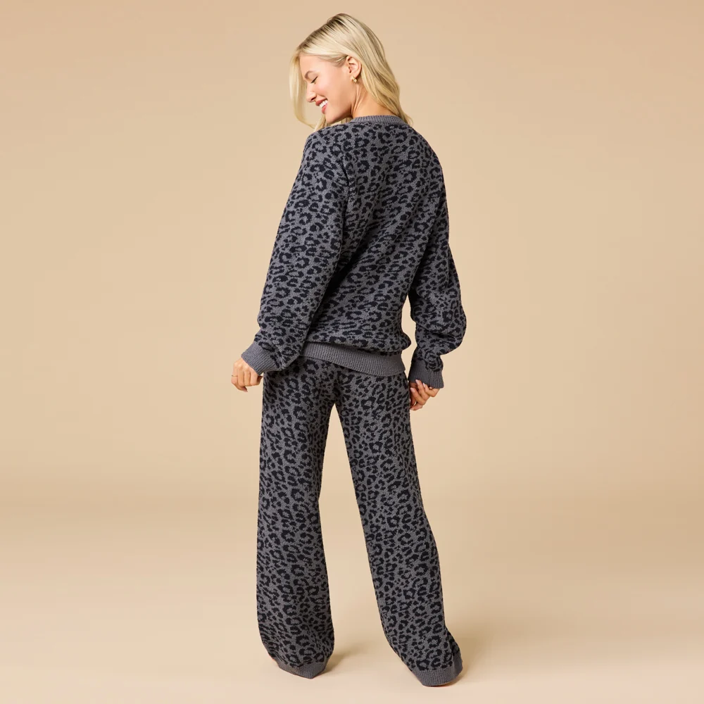 Leopard Marshmallow Crew Neck Lounge Set - Image 9
