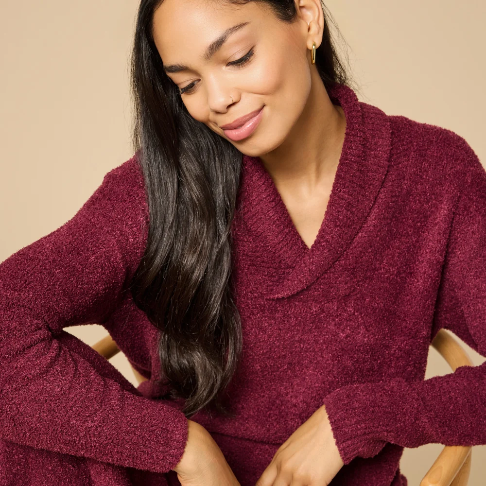 Ultra-Marshmallow Shawl Collar with Pintuck Pant - Image 3