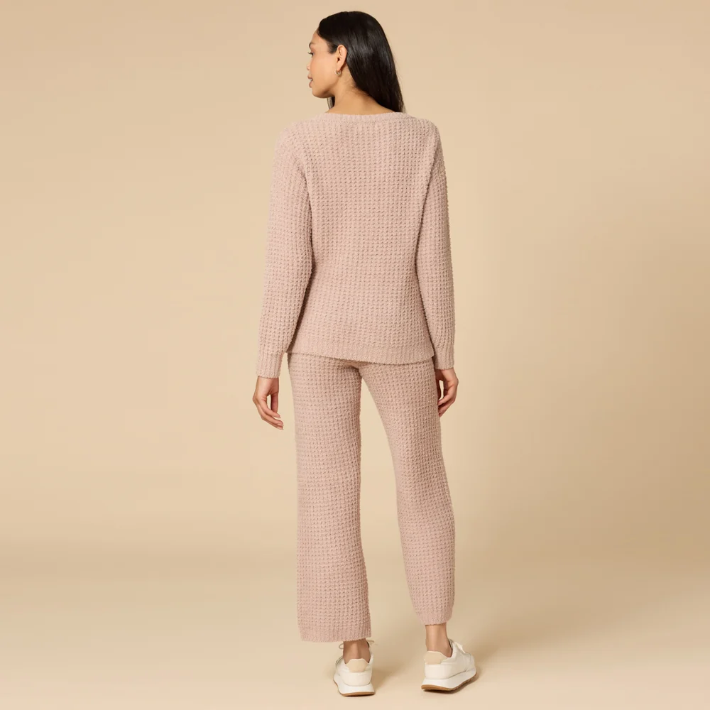 Waffle Knit Marshmallow Boatneck Lounge Set - Image 24