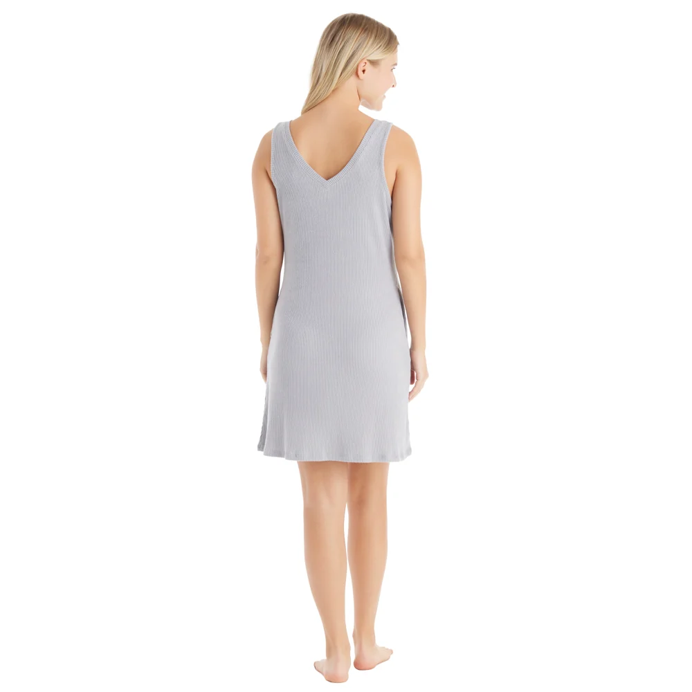 Rib Dream 34" Double V-Neck Lounge Dress - Image 9