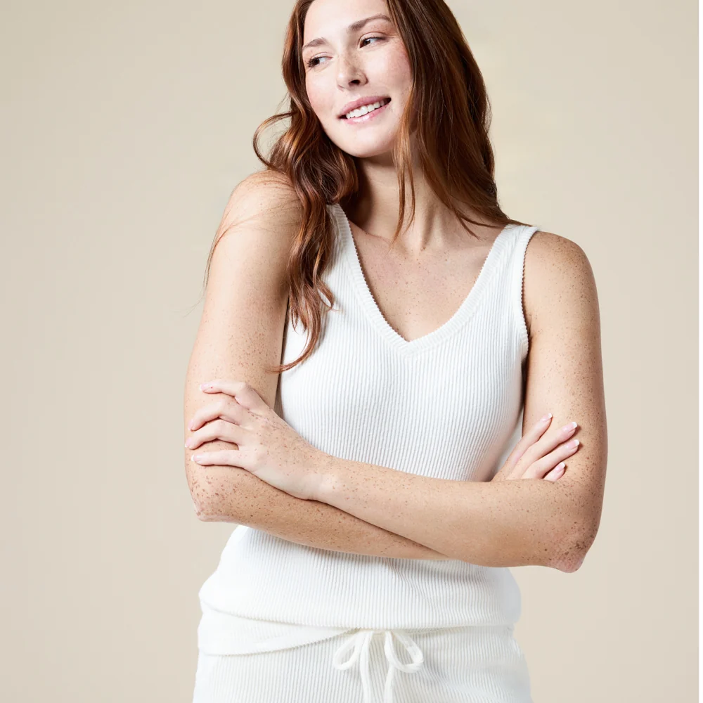 Rib Dream Double V-Neck Short Set - Image 15