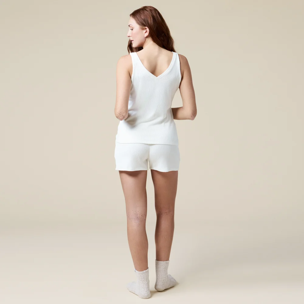 Rib Dream Double V-Neck Short Set - Image 19