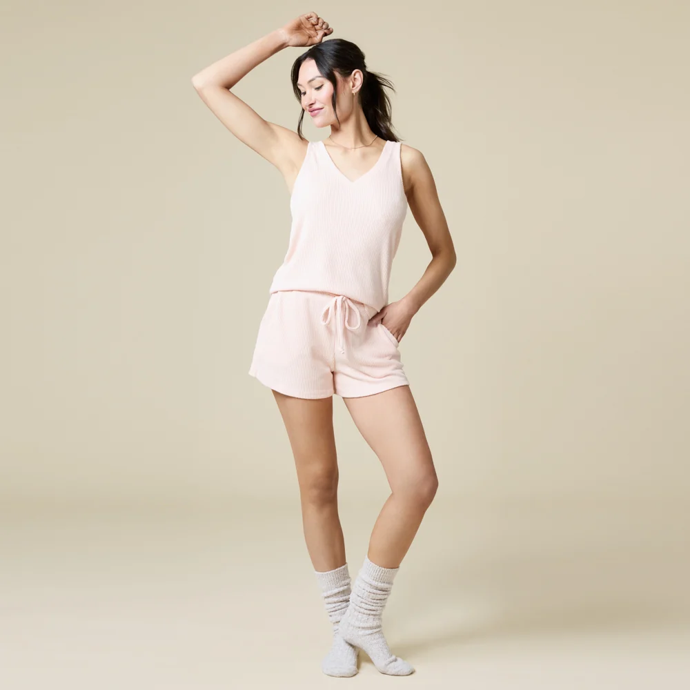 Rib Dream Double V-Neck Short Set - Image 6