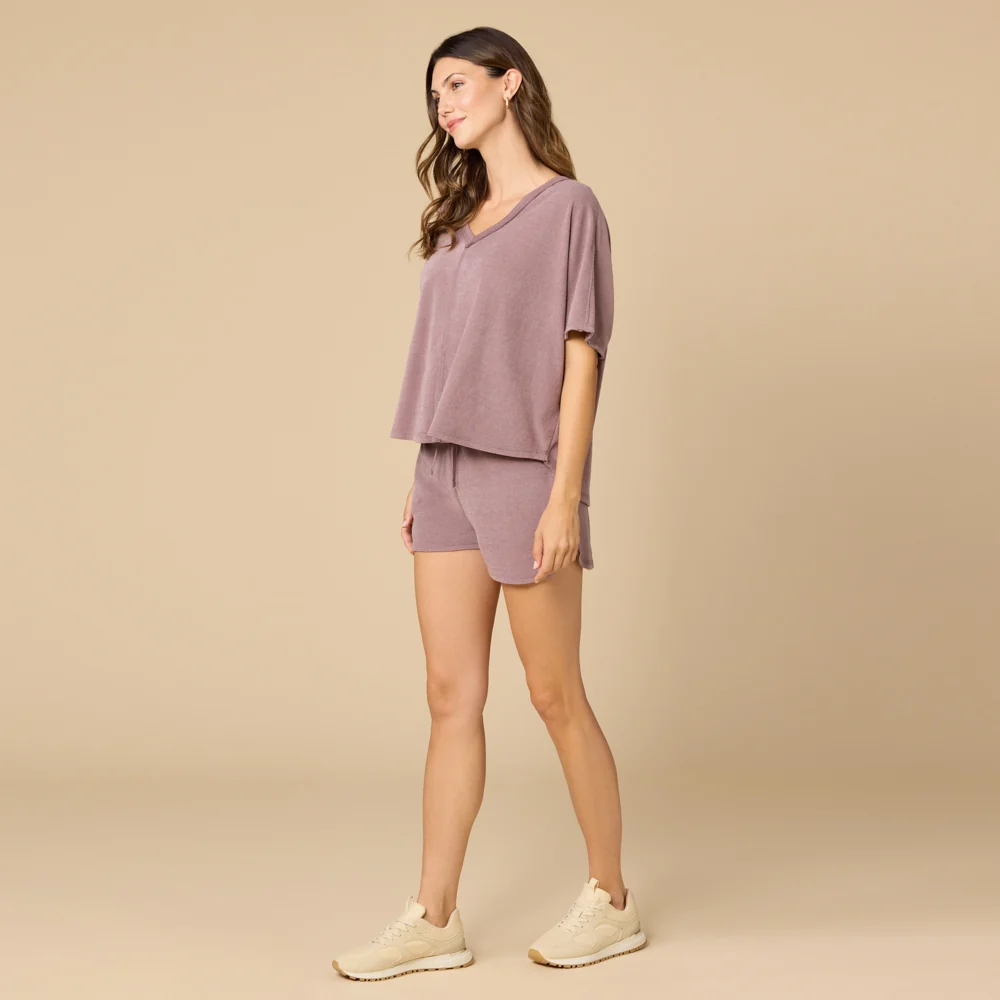 Terry Relaxed V-neck with Short Set - Image 9
